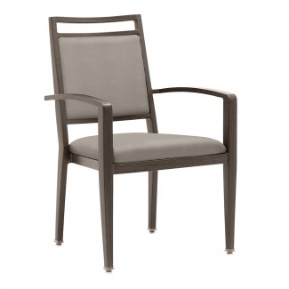 Holsag Sierra commercial fine dining restaurant assisted living upholstered faux wood arm chair